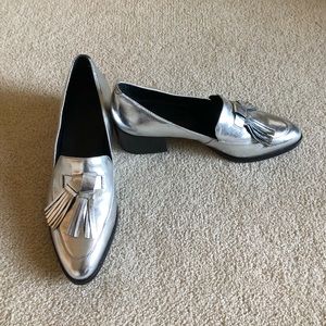 Rebecca Minkoff metallic heeled loafers size 8.5
